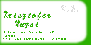 krisztofer muzsi business card